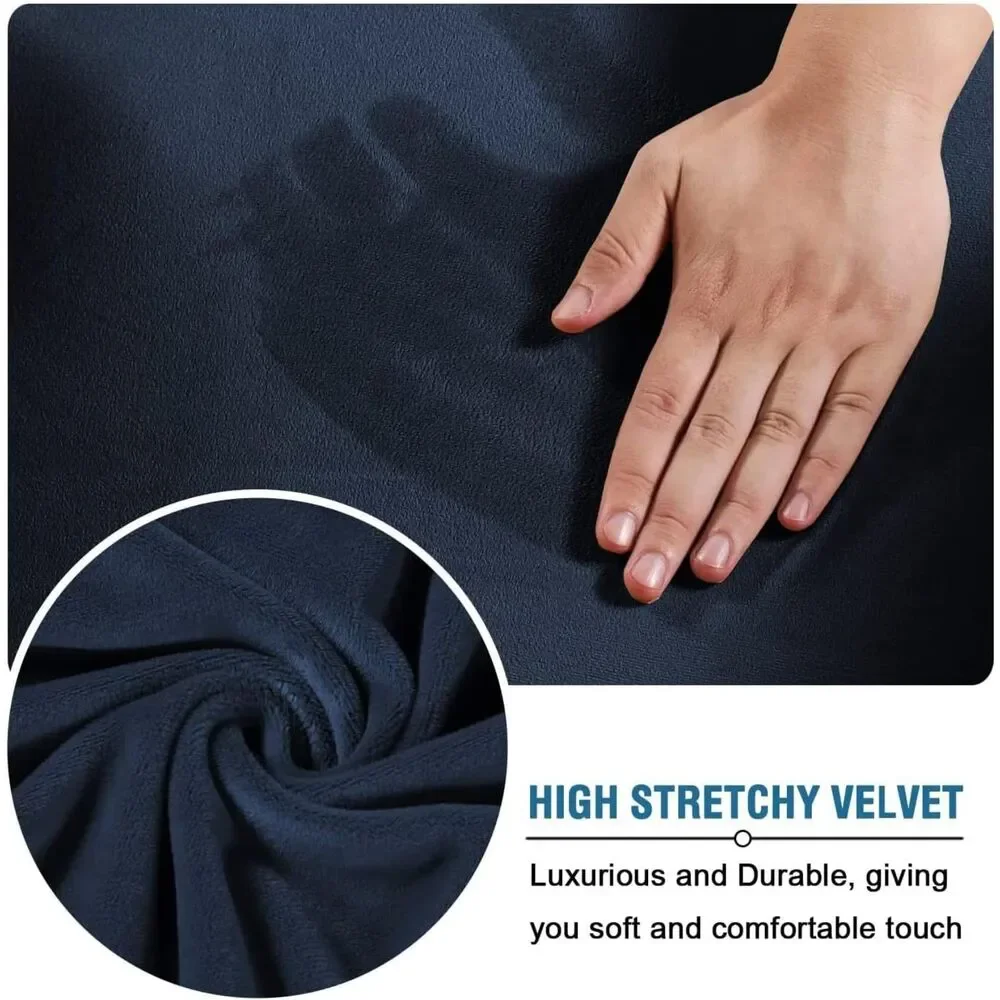 Velvet Armchair Slipcover, Navy